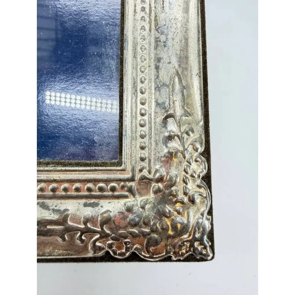 Solid Brass Silver Plated Hinged Double Picture Frame 5x7 Indonesia 1.3 lb